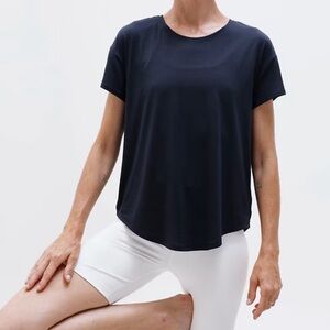 Elegant Navy Women's Short Sleeve Top